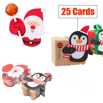 25шт Коледна Хартия, Шоколадови Пръчици За Близалки Кейк Попс Коледен Декор Вечерни Ученически Пособия, Канцеларски Коледни Подаръци Етикети 1