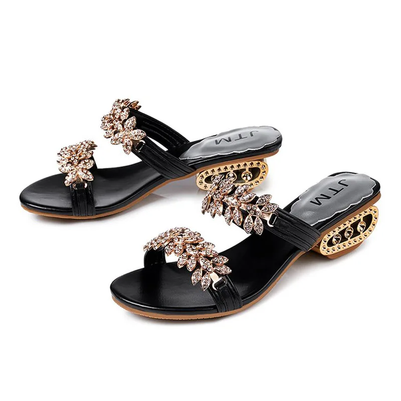 2020 Нов дамски обувки, чехли, летни плажни сандали, Модерни дамски улични чехли с кристали, чехли, дамски обувки mujer Изображение 5