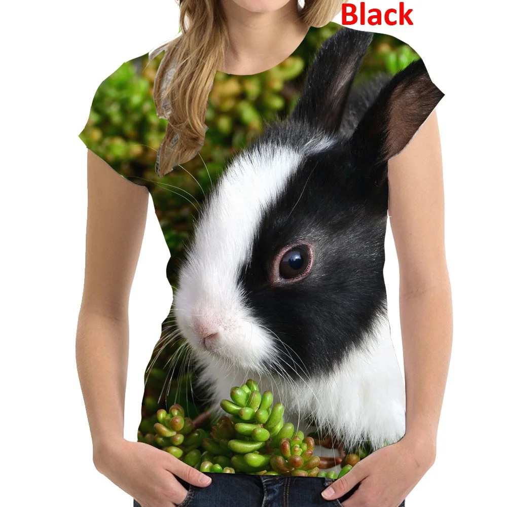 2022 най-Новите Модни Тениска с Образа на Животното и Зайци, Мъжки/дамски тениски с 3D Принтом, Кръгла Яка, Къс Ръкав, Тениска В Стил Харадзюку Изображение 5