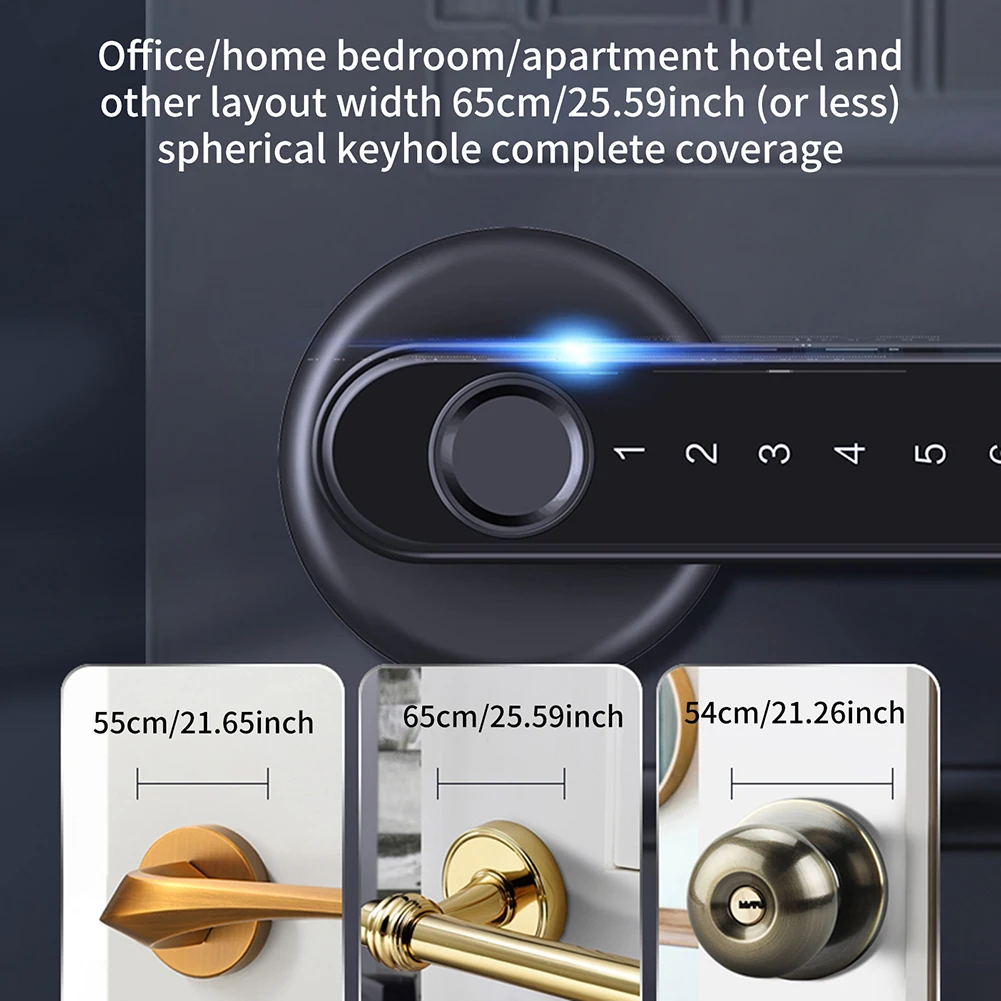 Електрическа брава с пръстов отпечатък, Smart Bluetooth-съвместими Заключване с дръжка с парола, приложение за отключване без ключ, Работи за iOS/Android Изображение 5