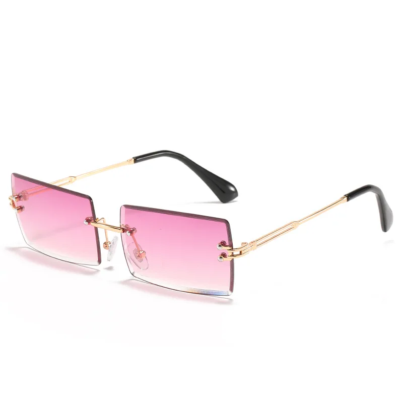 Модерни Правоъгълни Слънчеви Очила Без Рамки, с Нов Дизайн, Луксозни Квадратни Очила за Жени и Мъже, Летен Стил, Ретро Нюанси, UV400 Изображение 5