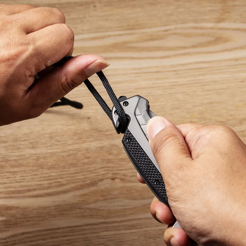 Сив Черен Висока Твърдост EDC Открит Преносим Малък Сгъваем Нож желание за самозащита Къмпинг Походный Нож Инструменти За Разбиване на Прозорци Изображение 5