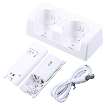 Дистанционно управление, двойно зарядно устройство ще захранване на зарядно устройство + 2 Батерии за геймпада на Wii, Зарядно устройство с led индикатор 1