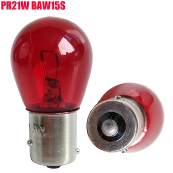10 бр./компл. Типът / размерът на задните Стоп-сигнали Червени Крушки Задни Стоп-сигнал BAW15D BAW15S 12 В 21-Вата PR21/5 W 1156 S25 Обратната Паркинг Лампа Лампа 2