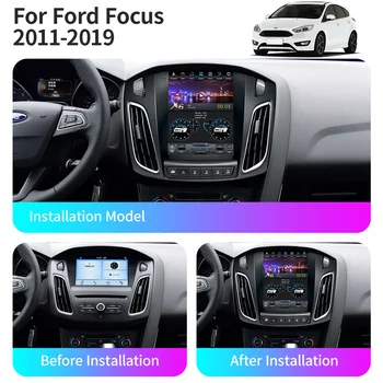Android 10,0 2din Радиото в автомобила На Ford Focus 3 Mk 3 2011-2019 Стерео Видео Мултимедиен Плейър GPS Навигация Tesla Стил 9,7 ИНЧА 2