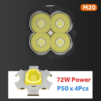 Supfire M20 72 W 10000 лумена Мощен фенер С функция Power Bank Cree xhp50 * 4 бр. Открит Къмпинг Фенер Фенер Риболов 2