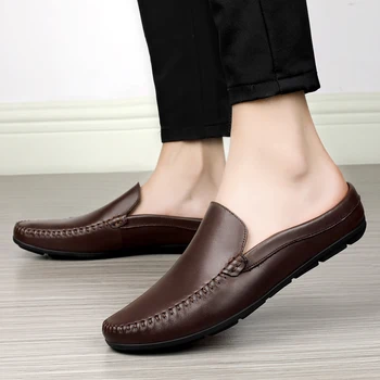 Черни Обувки За Мъже, Мъжки Обувки От естествена Кожа, Ежедневни Луксозни Мъжки Обувки, Модни Zapatos Charol Hombre Erkek Deri Ayakkabi 1