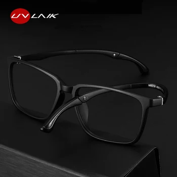 UVLAIK Ultralight TR90 Рамки За Очила Мъжки Спортни Гъвкави Регулируеми Ухото Куки Лещи За Очила Настройват Късогледство Рецептурное Стъкло