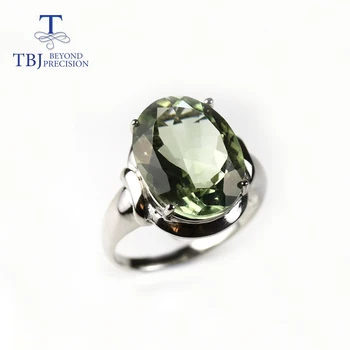 TBJ, 10-каратный натурален зелен аметист, скъпоценен камък, голям пръстен, естествени бразилски бижу, бижута от сребро 925 проба, изящни бижута за жени 1