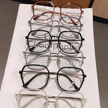 SO & EI Модни Полигональные Прозрачни очила с анти-Blu-Ray лещи, Женски квадратни Очила в рамки TR90, Мъжки Реколта оптични очила в рамки очила за компютър 2