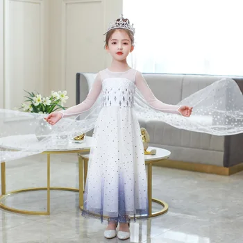 Облечи снежната кралица Елза и Анна, Лятна Рокля на Принцеса Кралица Айши, Костюм на принцеса за Хелоуин, деня на раждане 2