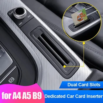 Вътрешна Конзола Скоростна Кутия Поставете Калъф за Карти Слот на Кутия За Съхранение на за -Audi A4 A5 B9 2017-2021 LHD Автомобилни Аксесоари 2