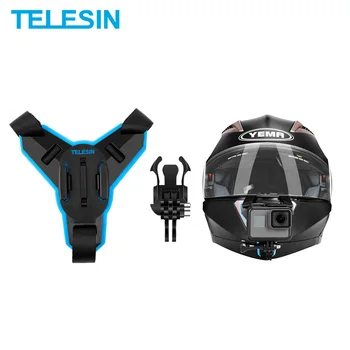 Лента за Закрепване Мотоциклетни Шлем TELESIN, Предни Брадичката, Бързо Закрепване за GoPro Hero 10 9 8 7 6 5, Аксесоари за Екшън камери Insta360 Osmo 1