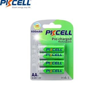 8 бр. лот PKCELL 4 бр. ААА 1,2 НА NIMH батерията и 4 бр. AA 600 mah NIMH акумулаторна батерия нисък саморазряд батерии за играчки 2