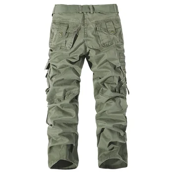 Висококачествени Мъжки Панталони-карго, Ежедневни Панталони с много джобове, Извънгабаритни Ежедневни Панталони От чист Памук, мъжки Дрехи, Гащеризон AF015 2