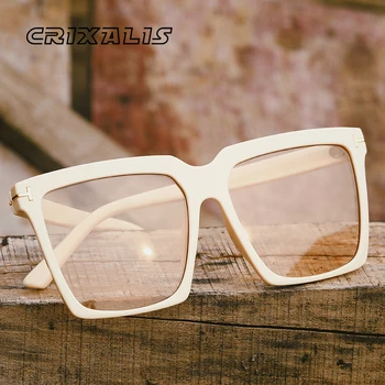 CRIXALIS Луксозни Дамски Слънчеви очила 2023 Модни Квадратни Големи Декоративни Слънчеви очила Женски Мъжки UV400 С Антирефлексно покритие zonnebril heren 2