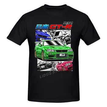 JDM Легендата на Nissan Skyline GTR R34 Тениска Harajuku Градинска 100% Памук Графика Тениска Марки Тениски