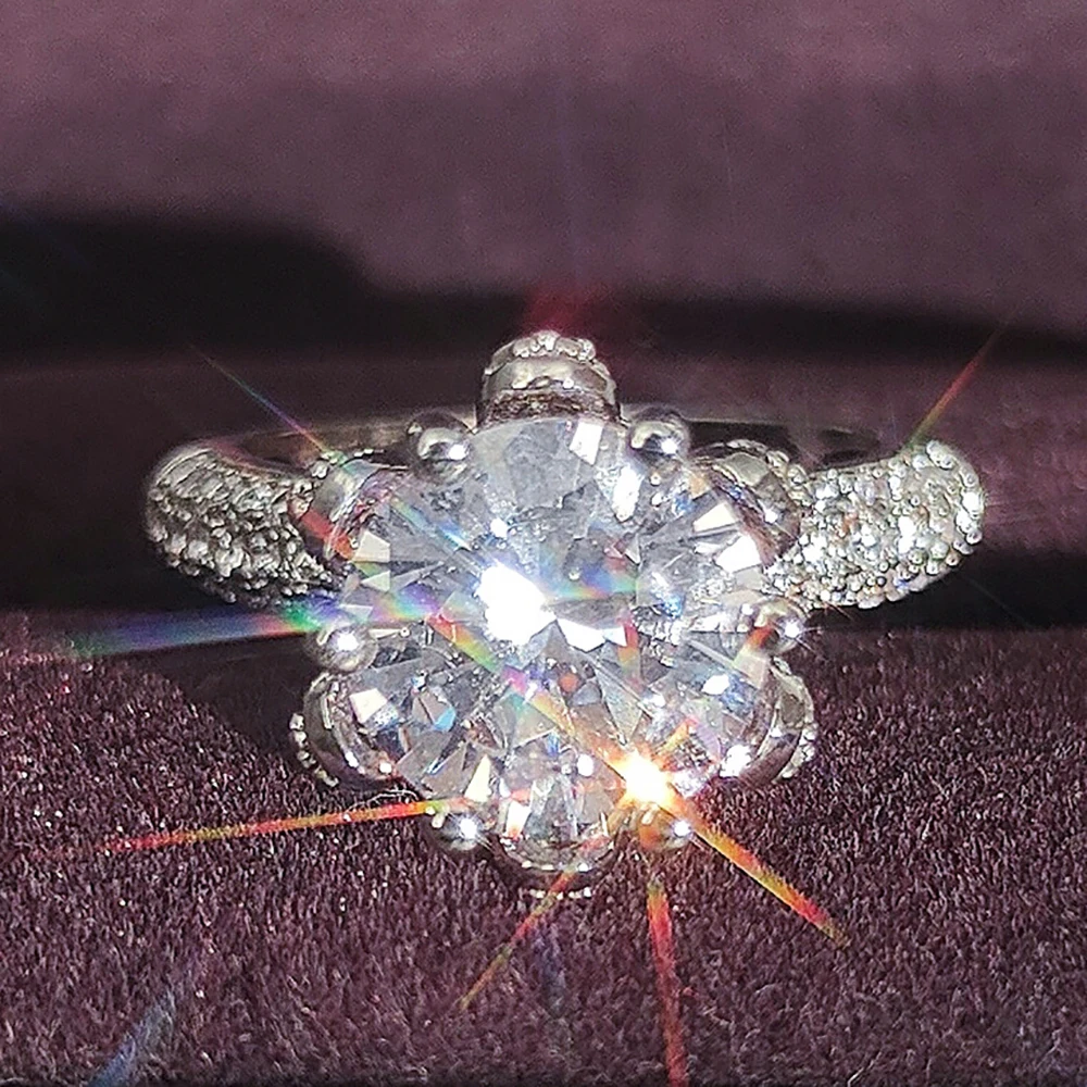2023 сребърен цвят модерно луксозно годежен пръстен за Сватба, Годеж, за жени и за дами, за влюбени момичета, пръст, бижута moonso R4894 Изображение 2