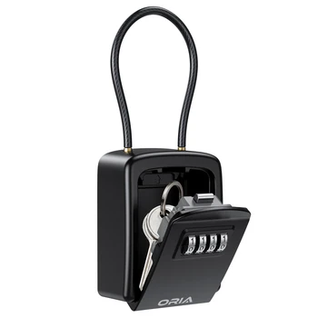 ОРИЯ Key Lock-Box Сбрасываемый Брава За Съхранение на Ключове Скоростна Водоустойчив с 4 Фигурални Кодово Заключване Кутия със Свалящ на Веригата