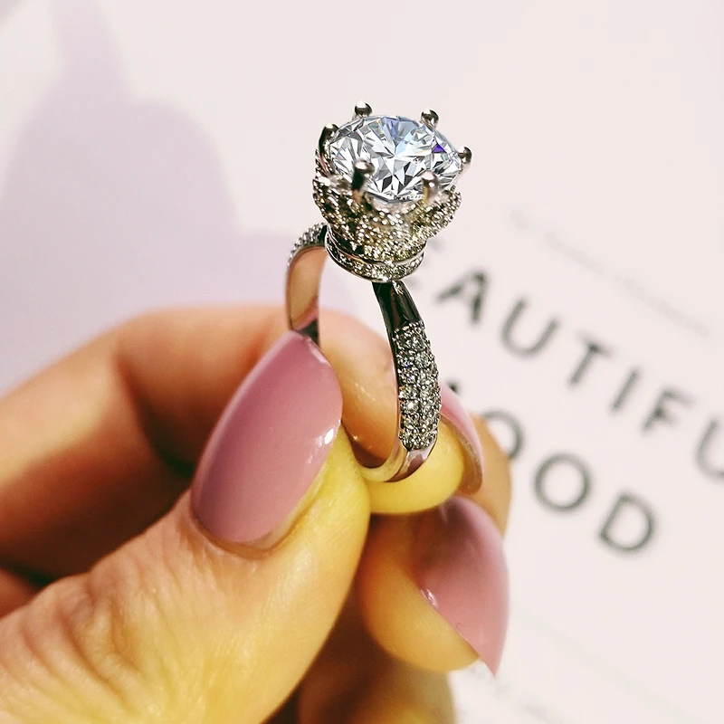 2023 сребърен цвят модерно луксозно годежен пръстен за Сватба, Годеж, за жени и за дами, за влюбени момичета, пръст, бижута moonso R4894 Изображение 4