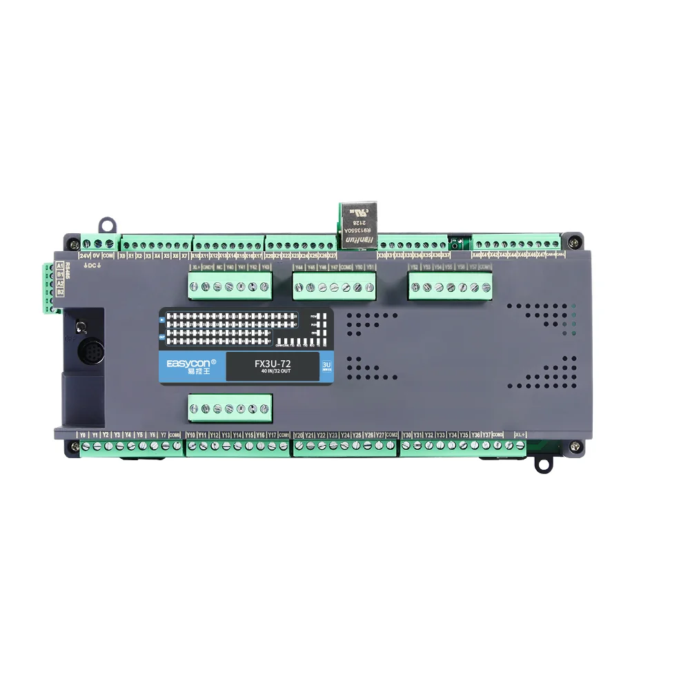 Easycon FX3U 10AI/ 1AO/5AO АД FX3U-32-72 с програмируем логически контролер Ethernet АД термопарами K-тип Изображение 4