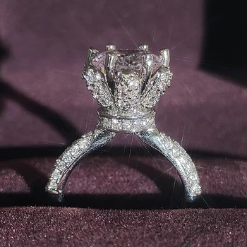 2023 сребърен цвят модерно луксозно годежен пръстен за Сватба, Годеж, за жени и за дами, за влюбени момичета, пръст, бижута moonso R4894